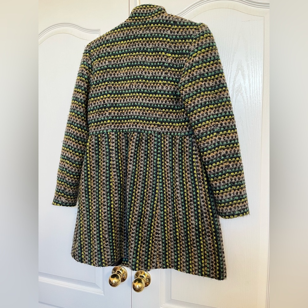 Plenty by Tracy Reese Striped Green and Black Cape - Picture 4 of 8